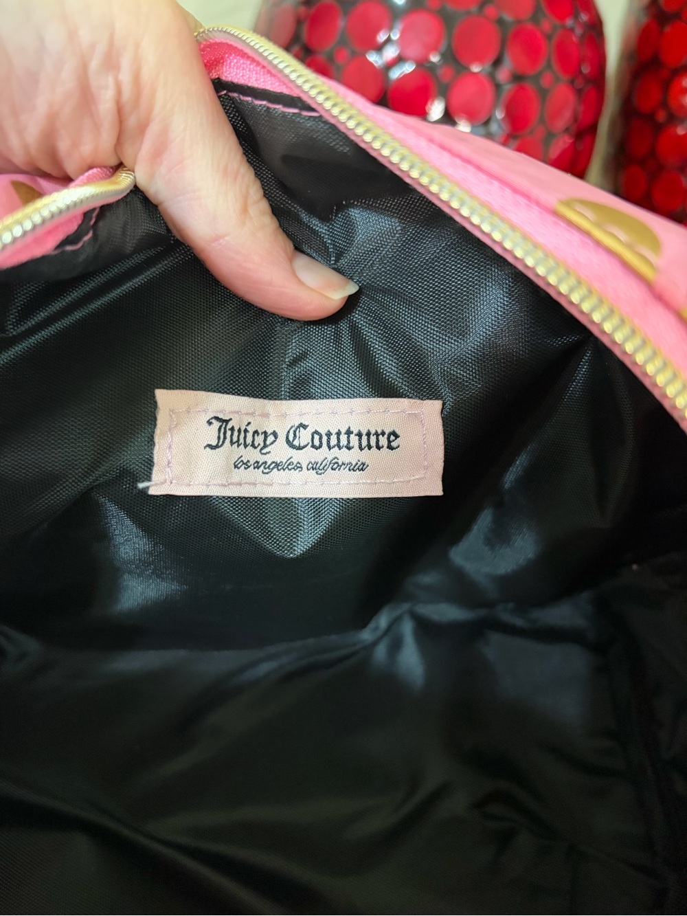 Juicy Couture Pink Cosmetic Pouch with Gold Heart Motif and Travel Bottle - Picture 11 of 17